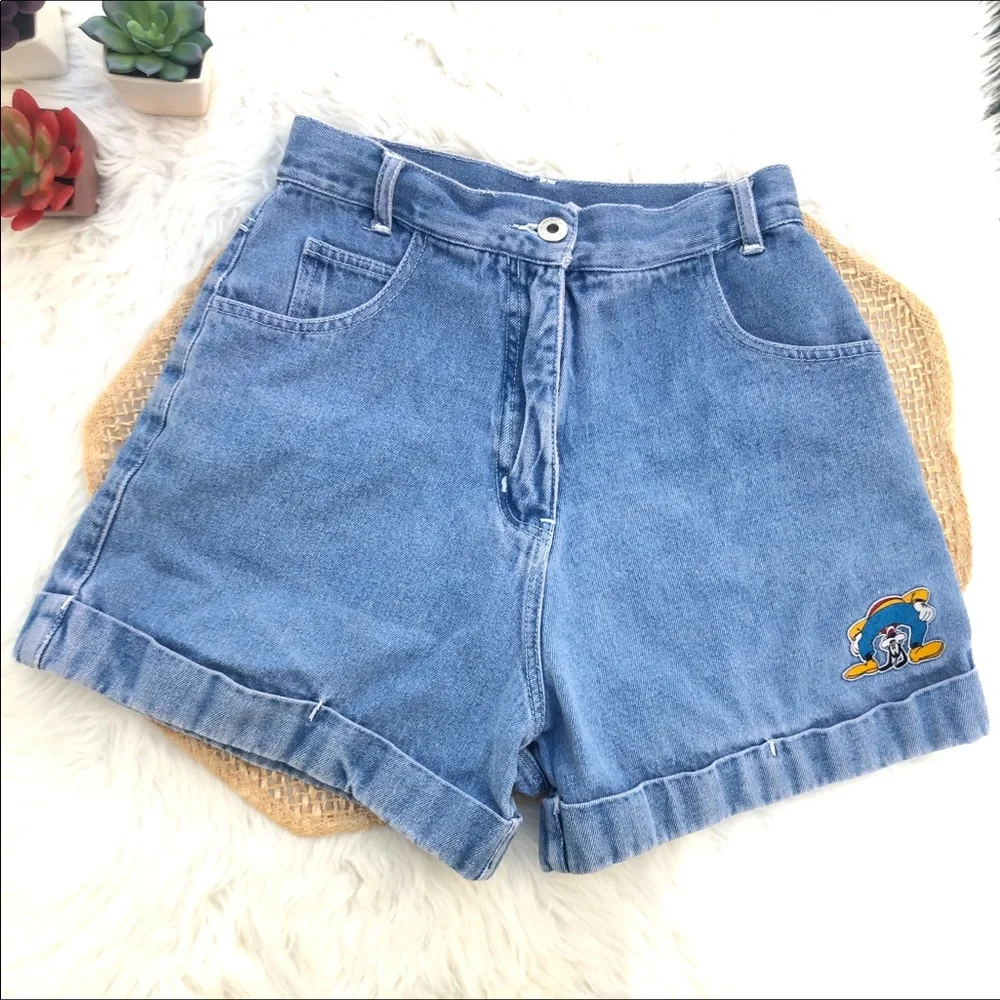 Vintage Mom Jean Shorts Goofy Patch - Picture 2 of 11